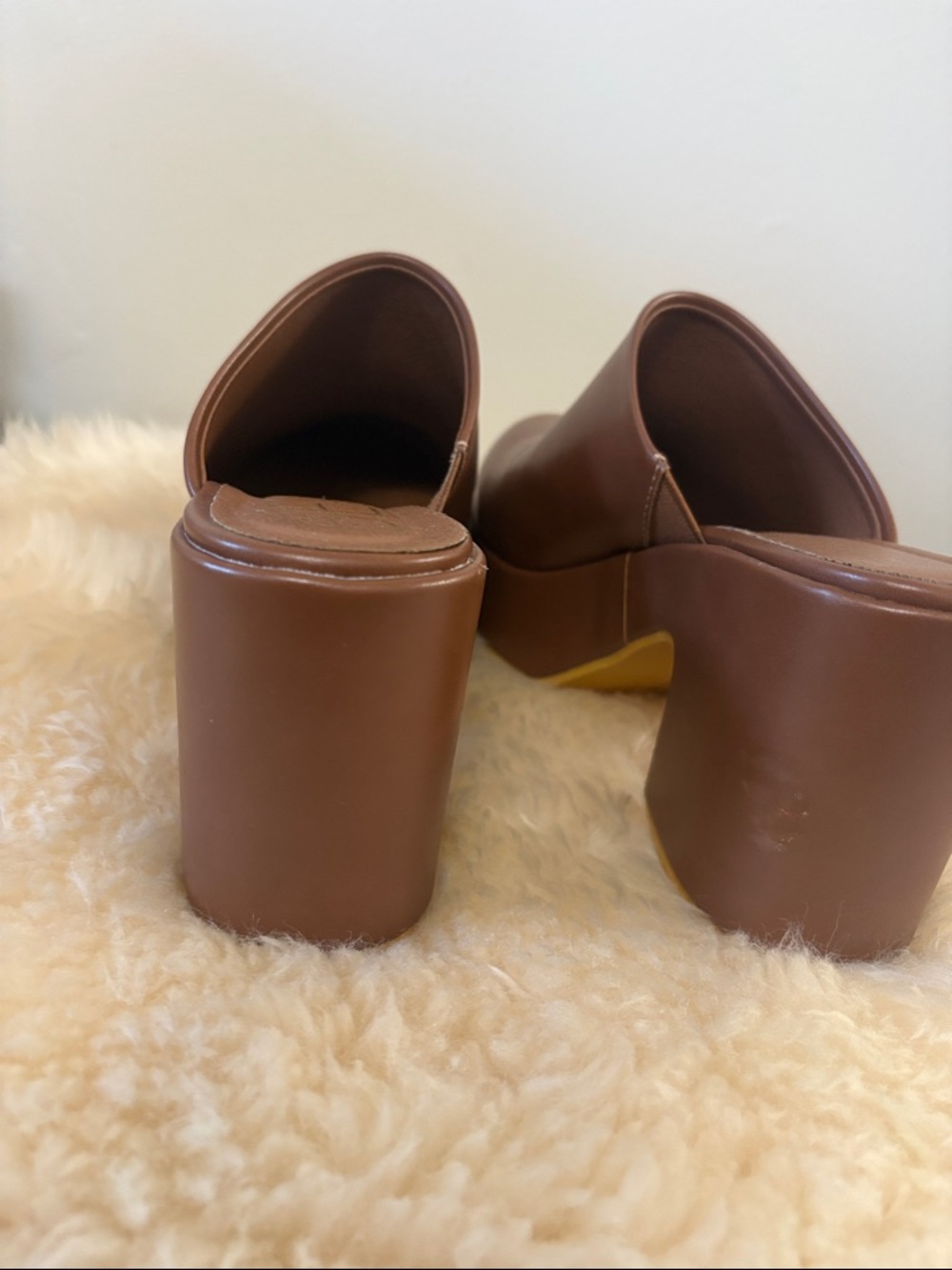 Brown Platform Mule Clogs - BETSY - Picture 3 of 8
